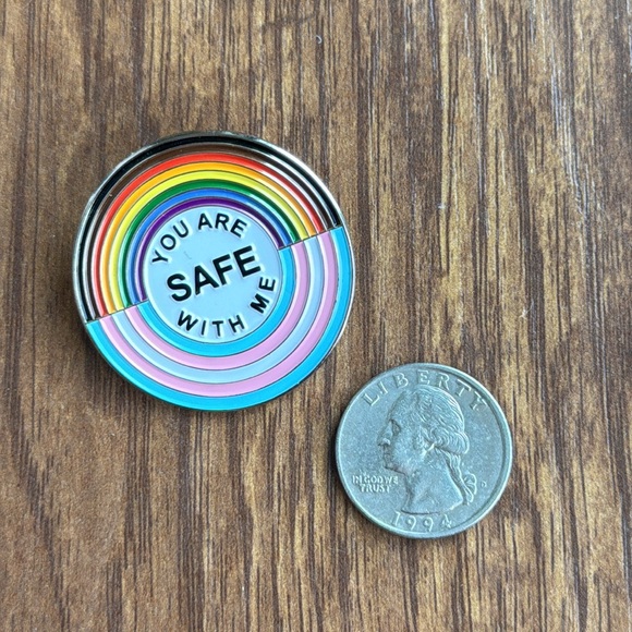 “You Are Safe” Rainbow Enamel Pin - Picture 3 of 3